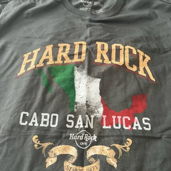 Hard Rock Cafe Cabo San Lucas County Flag Charcoal Tee - Picture 5 of 6
